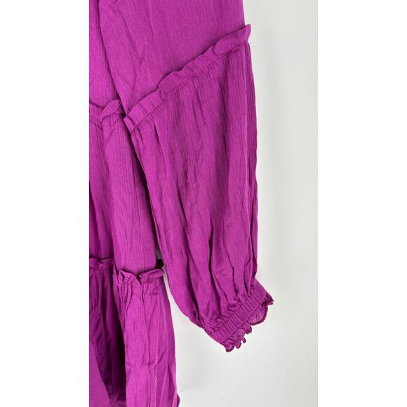 Easel Long Sleeve Tiered Mini Dress Womens Size Small Purple New - Picture 8 of 12
